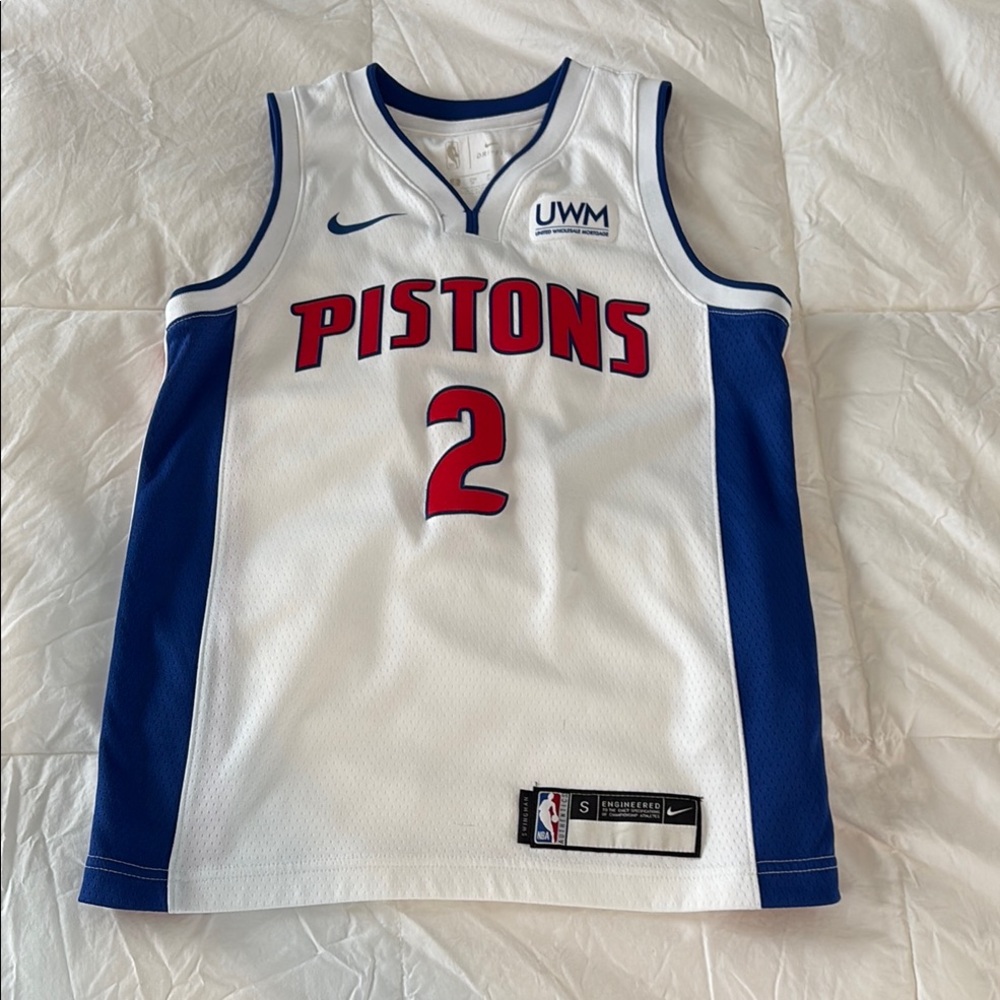 Nike Pistons Cunningham Jersey - White and Blue Childs size S/8